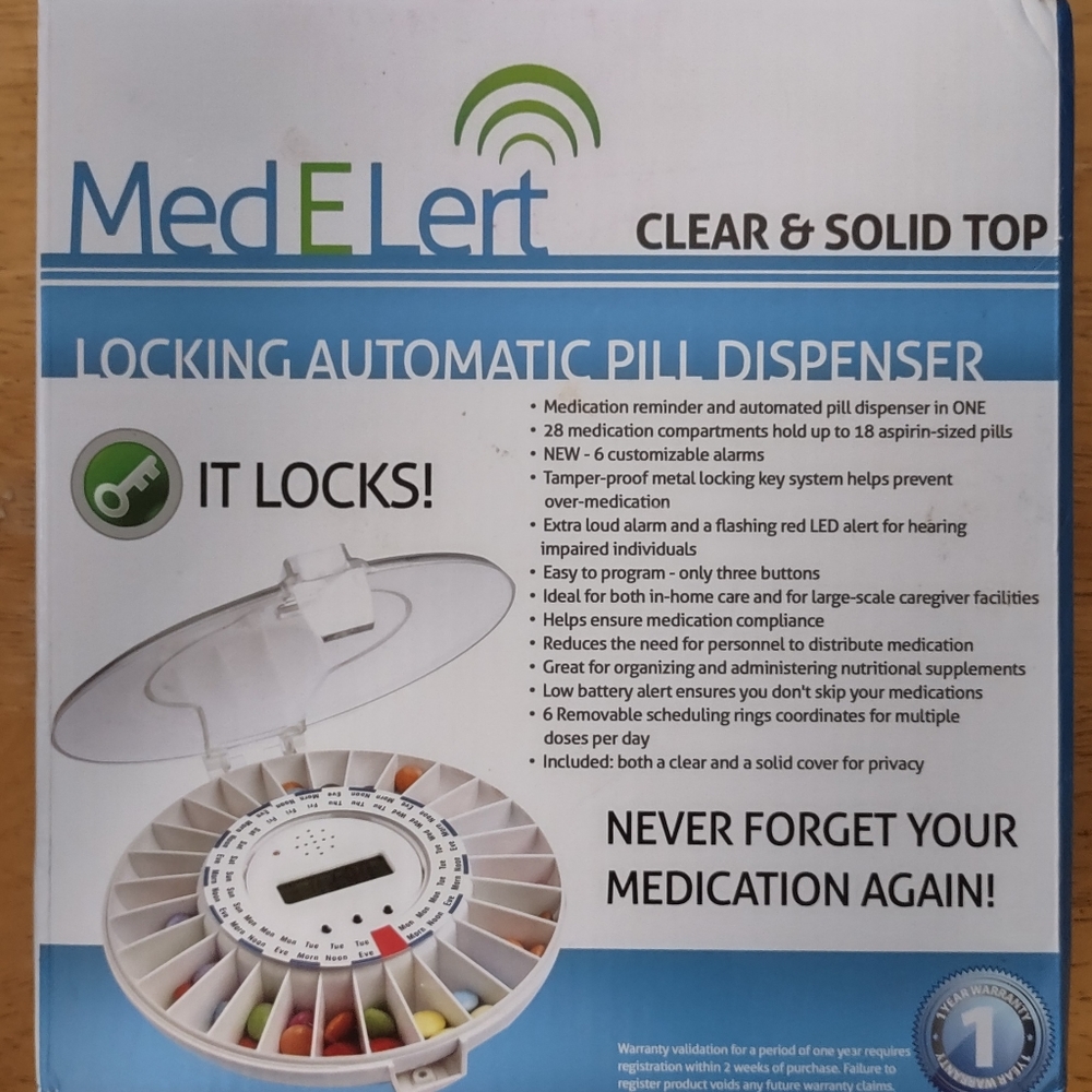 MedELert Locking Automatic Pill Dispenser